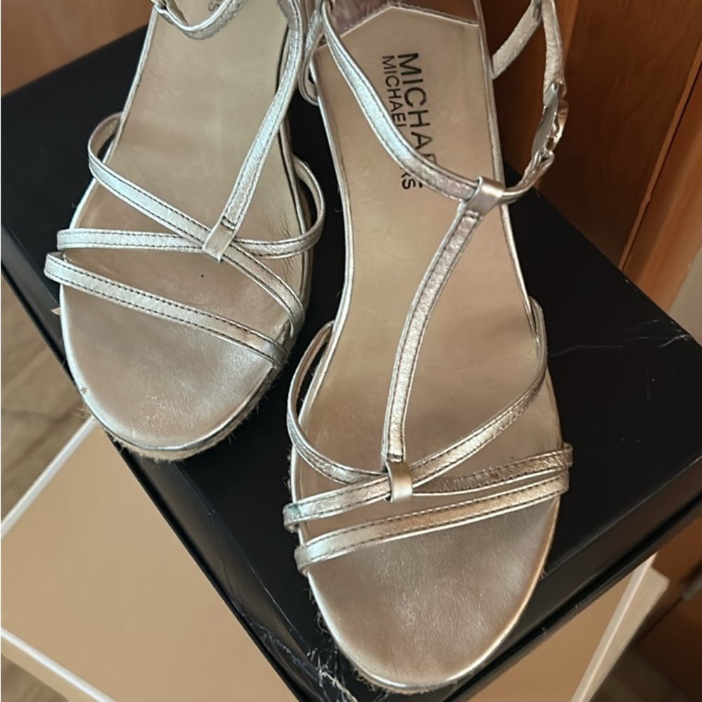 Michael Kors Silver Metallic Sandals